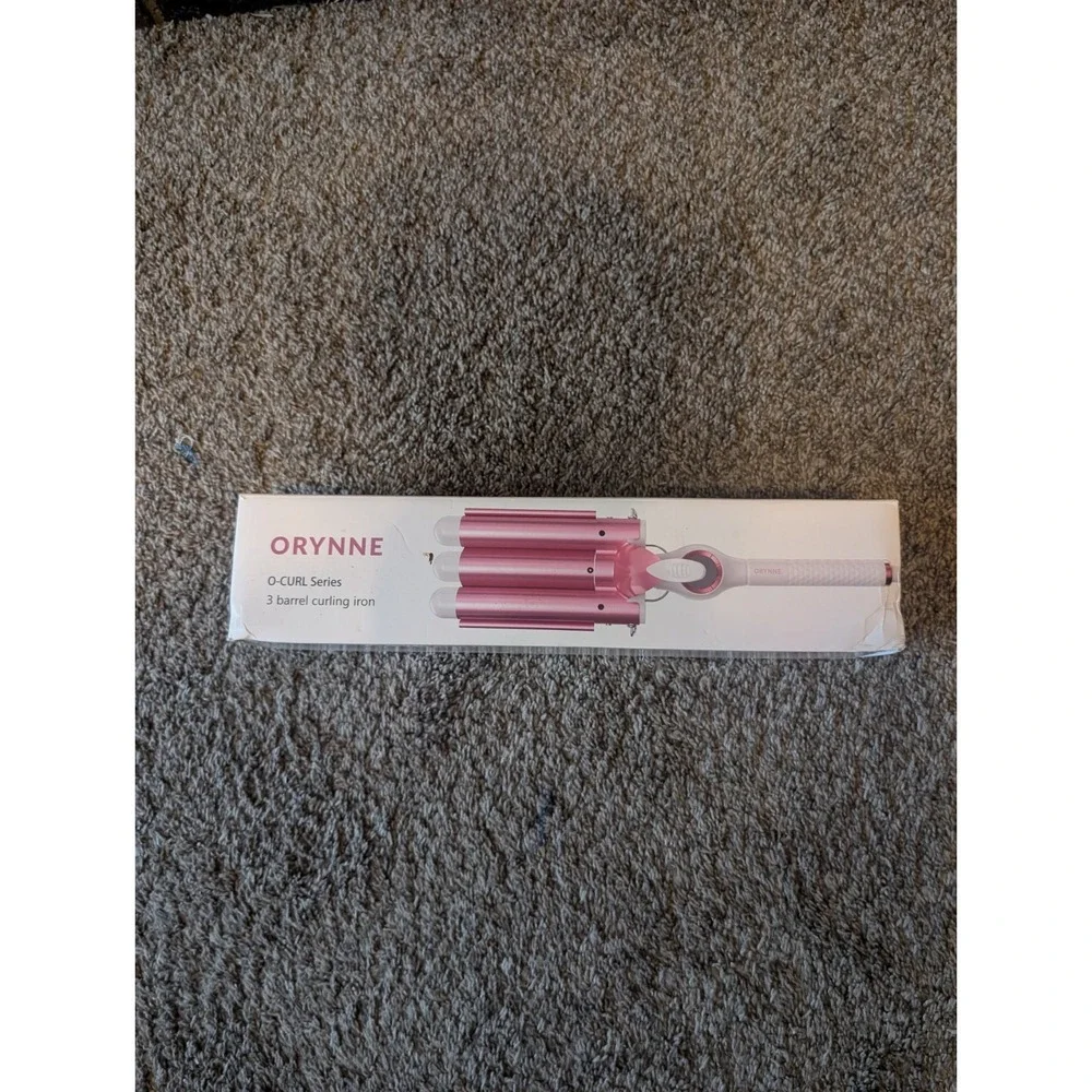 ORYNNE Crimper Hair Tool for Short Hair 3 Barrel Curling Iron W8851 Pink